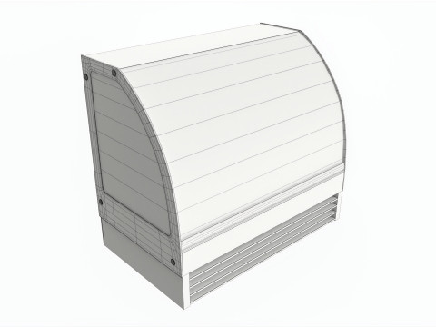 Store cake display shelf with curved glass and cooling 3D 모델