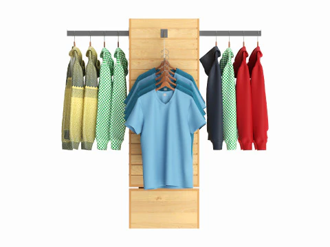 Store Clothing Rotating Slatwall Cube Merchandiser 3D Model