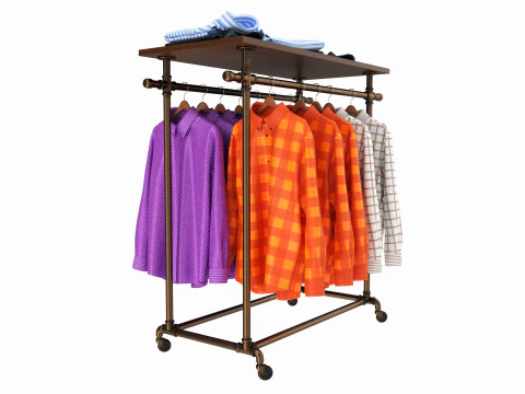 Winkeldisplaykleding met dubbel barreksysteem 3D Model