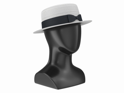Store display mannequin head with Boater hat 3D 모델