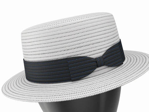 Store display mannequin head with Boater hat 3D Model