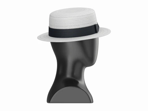 Store display mannequin head with Boater hat 3D Model