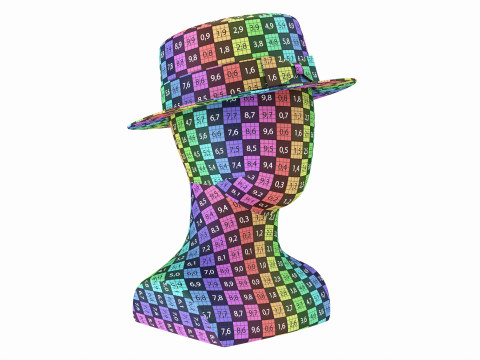 Store display mannequin head with Boater hat 3D Model