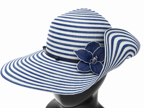 Store display mannequin head with Floppy hat and flower 3D Model
