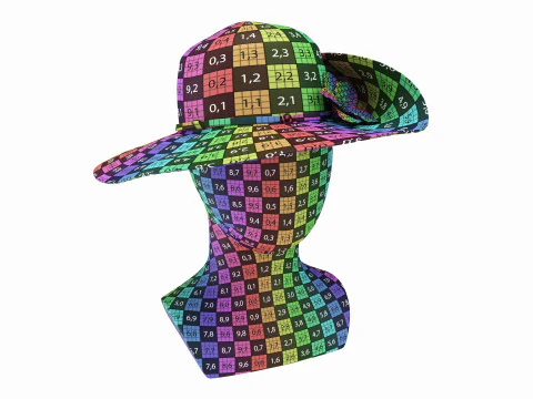 Store display mannequin head with Floppy hat and flower 3D Model
