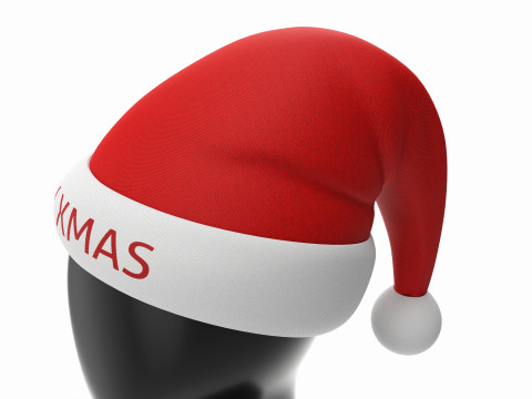 Store display mannequin head with Santa hat 3D 模型