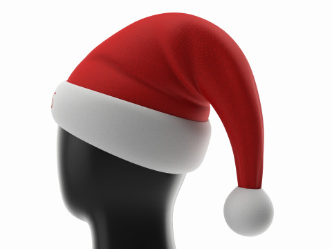 Store display mannequin head with Santa hat 3D 模型