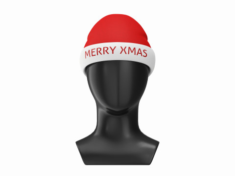 Store display mannequin head with Santa hat 3D 模型