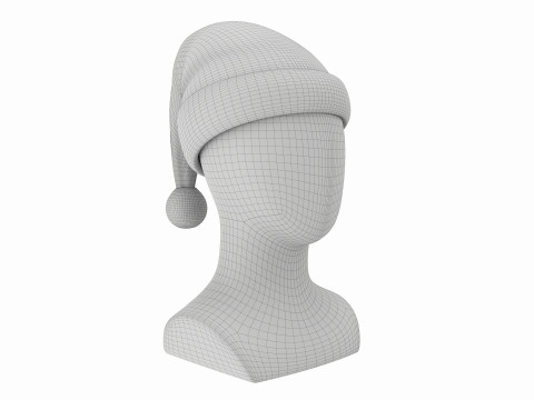 Store display mannequin head with Santa hat 3D 模型