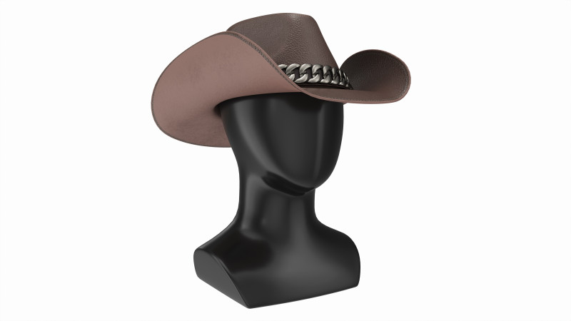 Store display mannequin head with Woman cowboy hat Modelo 3D .c4d .max .obj .3ds .fbx .stl .blend 