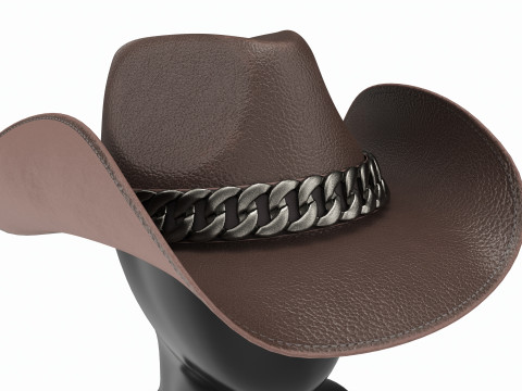 Store display mannequin head with Woman cowboy hat Modelo 3D