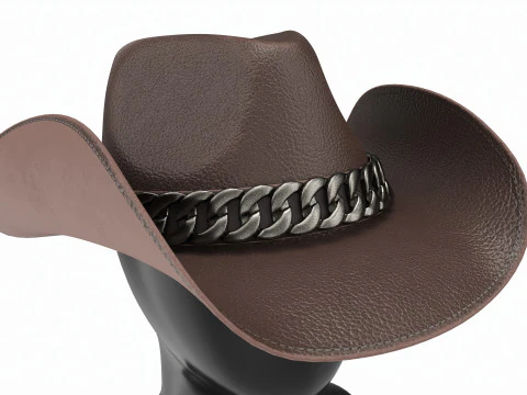 Cabe&ccedil;a de manequim de exibi&ccedil;&atilde;o de loja com chap&eacute;u de cowboy feminino Modelo 3D