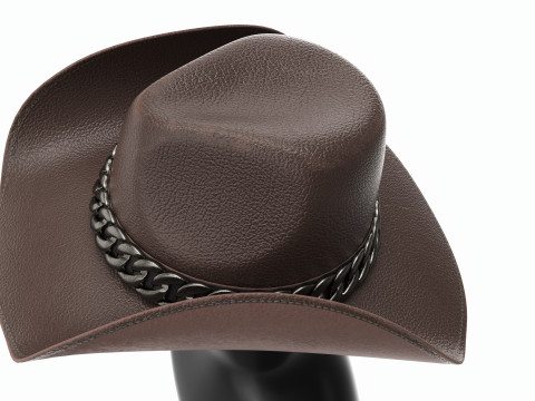 Store display mannequin head with Woman cowboy hat Modelo 3D