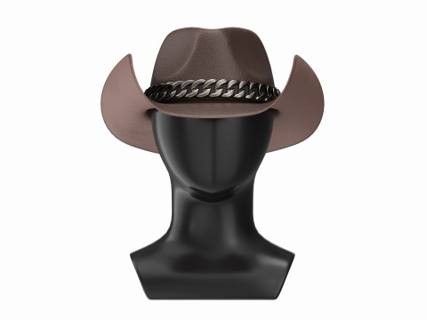 Store display mannequin head with Woman cowboy hat Modelo 3D