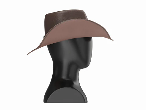 Cabe&ccedil;a de manequim de exibi&ccedil;&atilde;o de loja com chap&eacute;u de cowboy feminino Modelo 3D