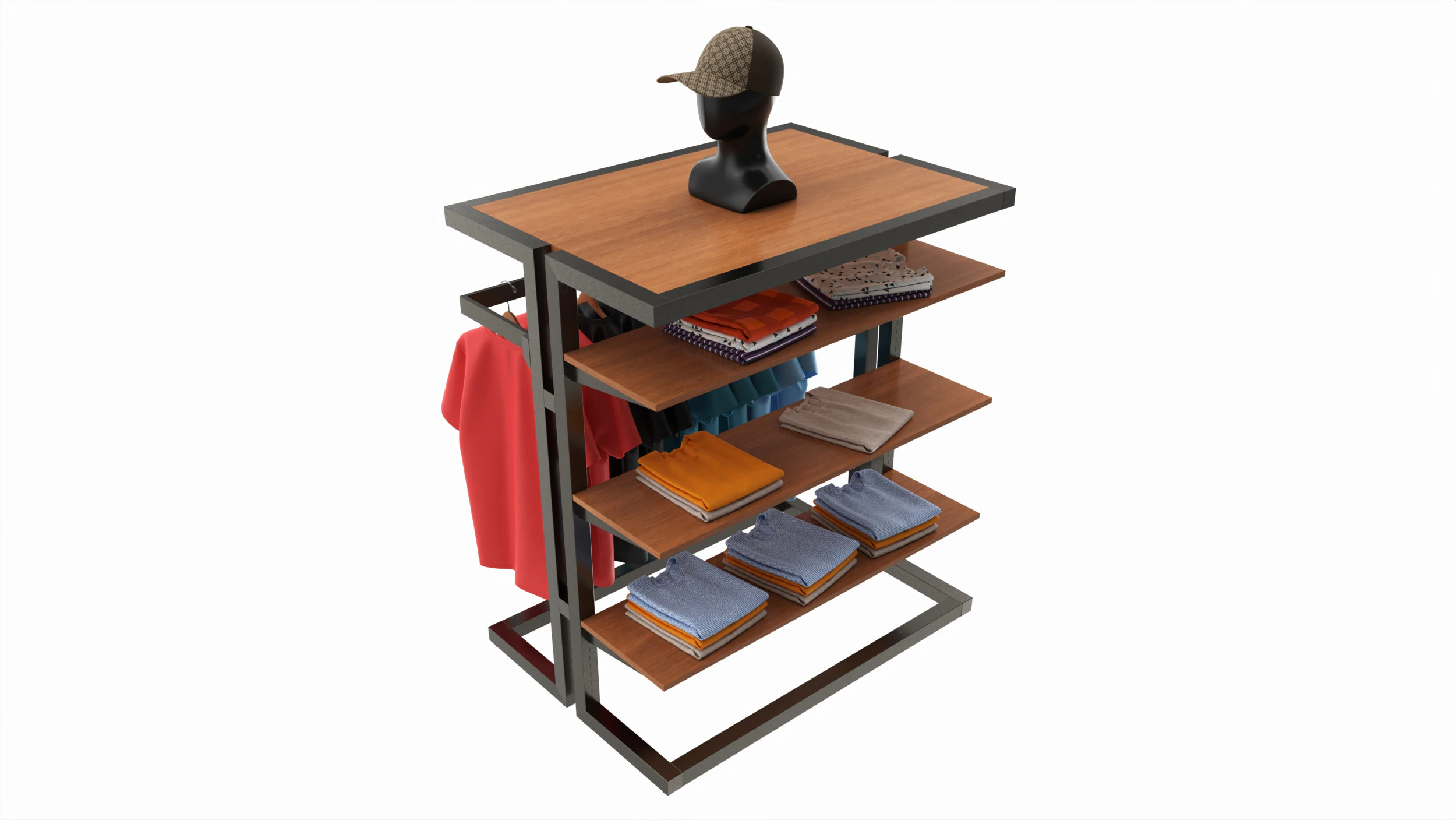Store Island Merchandiser Display System 3D Model .c4d .max .obj .3ds .fbx .stl .blend 