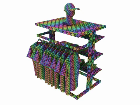 Store Island Merchandiser Display System 3D Model
