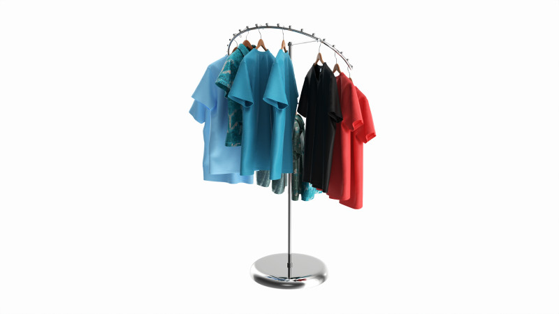 Store Metal Spiral Clothing Rack 3D in 3DExport