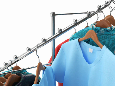 Store Metal Spiral Clothing Rack 3D Model