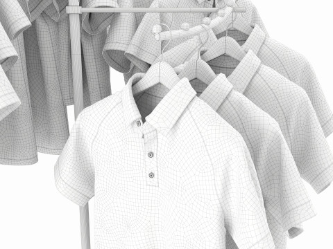Store Metal Spiral Clothing Rack Modello 3D
