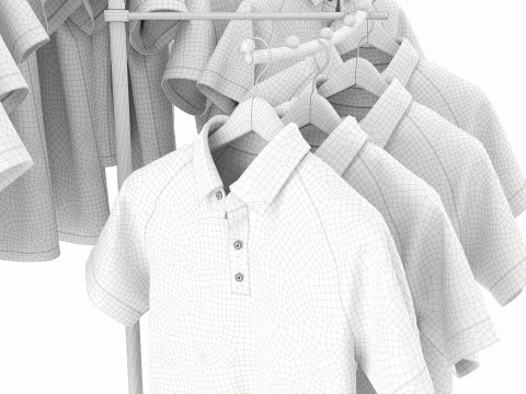 Store Metal Spiral Clothing Rack 3D Model