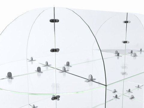 Store oval glass double sided display shelf Modelo 3D