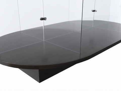 Store oval glass double sided display shelf Modelo 3D
