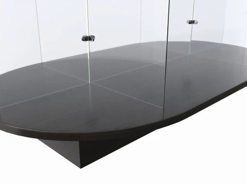 Store oval glass double sided display shelf 3D Model