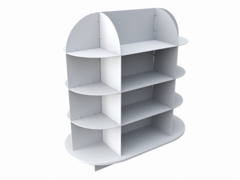 Store oval glass double sided display shelf Modelo 3D
