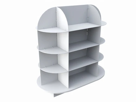 Store oval glass double sided display shelf 3D Model