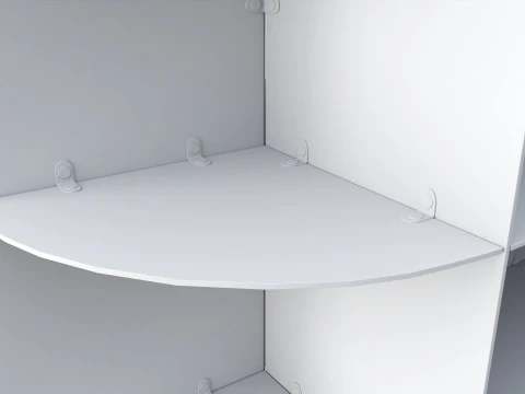 Store oval glass double sided display shelf 3D Model