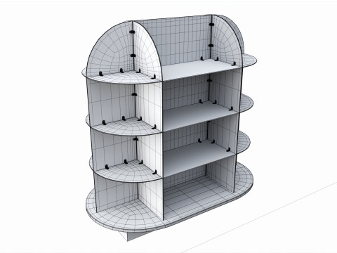 Store oval glass double sided display shelf Modelo 3D