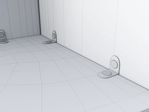 Store oval glass double sided display shelf 3D Model