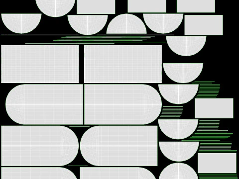 Store oval glass double sided display shelf 3D Model