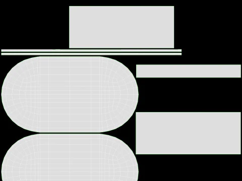 Store oval glass double sided display shelf 3D Model