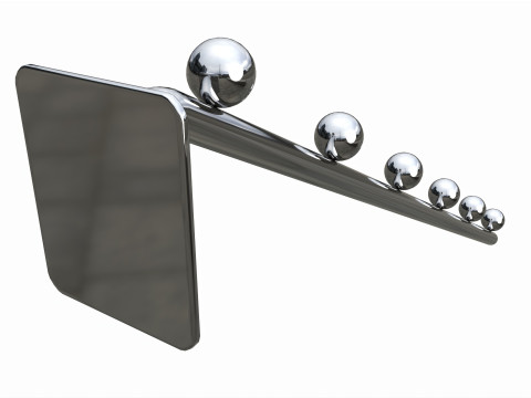 Store pegboard 6 ball waterfall faceout hook Model 3D