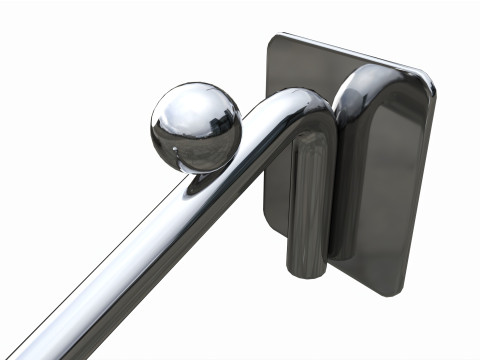 Store pegboard 6 ball waterfall faceout hook Model 3D