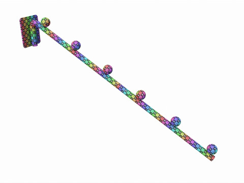 Store pegboard 6 ball waterfall faceout hook Model 3D