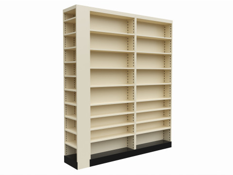 Store Pharm Metal Shelf Comp 3D Model