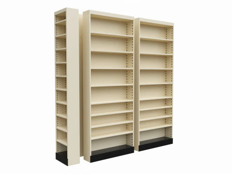 Store Pharm Metal Shelf Comp 3D Model