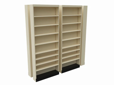 Store Pharm Metal Shelf Comp 3D Model