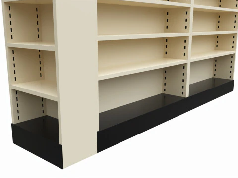 Store Pharm Metal Shelf Comp 3D Model