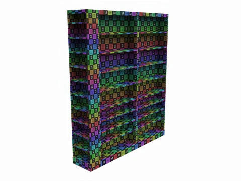 Store Pharm Metal Shelf Comp 3D Model
