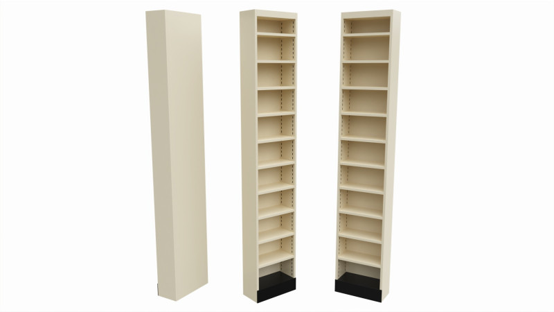 Store Pharm Metal Shelf End Unit 3D Model .c4d .max .obj .3ds .fbx .stl .blend 