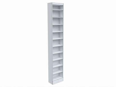 Store Pharm Metal Shelf End Unit 3D Model