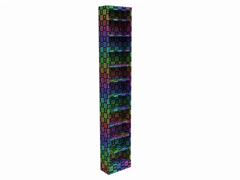 Store Pharm Metal Shelf End Unit 3D Model