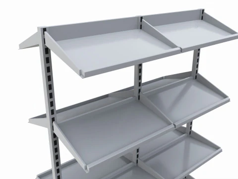 Store Pharm See Through Shelving Unit 3D Model