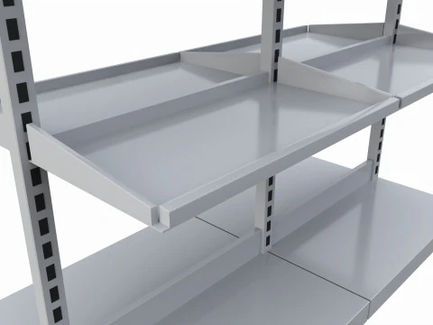Store Pharm See Through Shelving Unit 3D Model