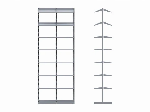 Store Pharm See Through Shelving Unit 3D Model