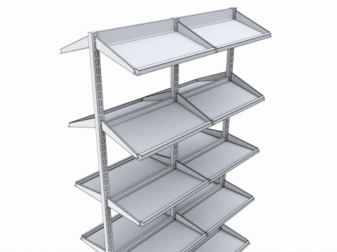 Store Pharm See Through Shelving Unit Model 3D